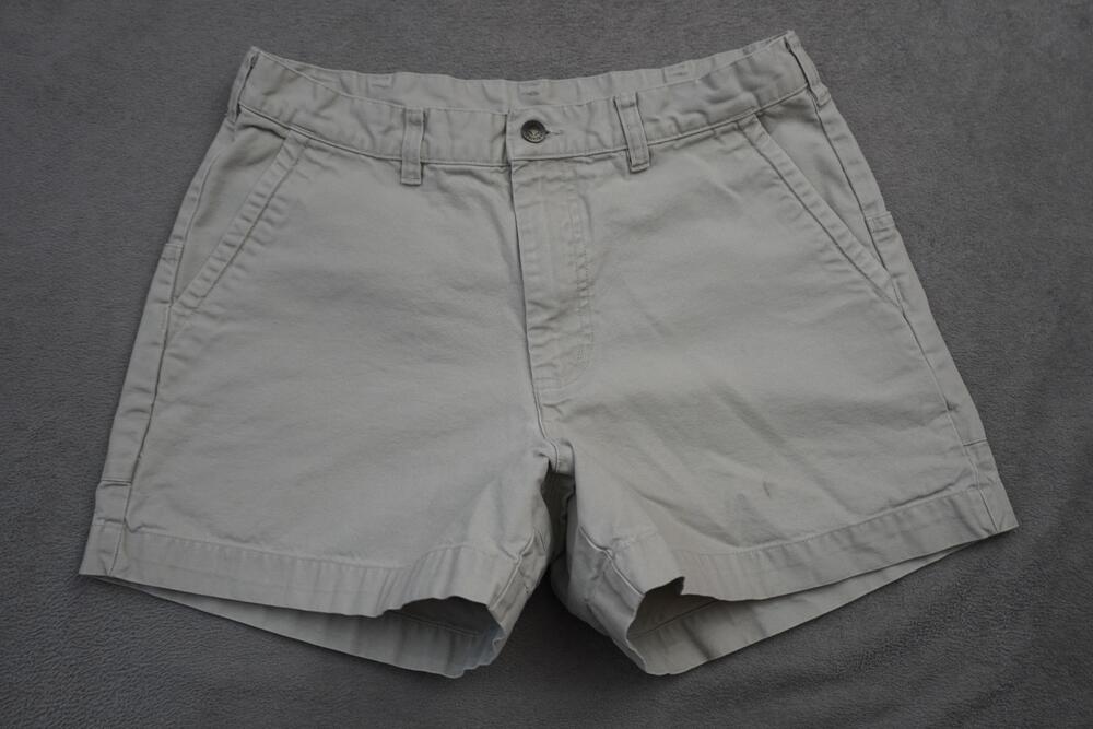 Vintage Patagonia Hiking Shorts Mens 32 Beige Canvas Denim 4" Original Stand Up